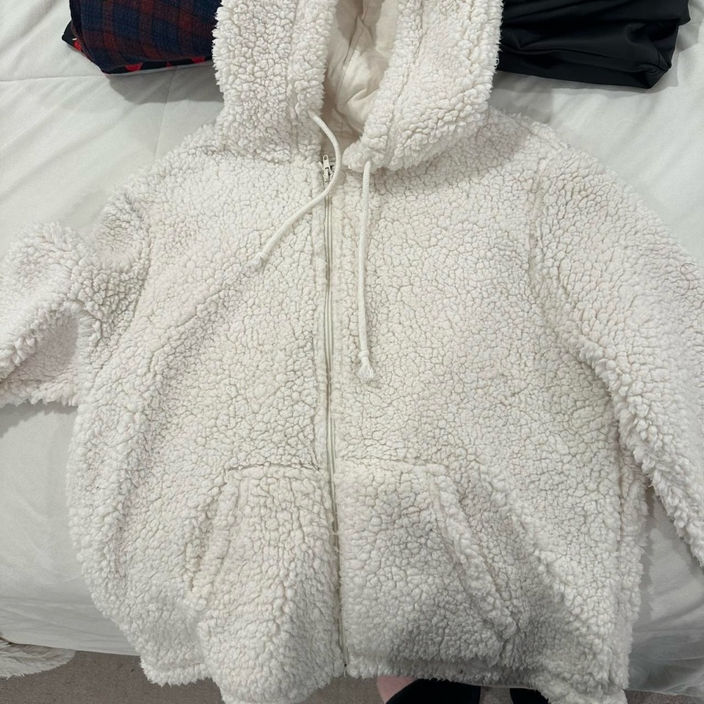 Cozy White Sherpa Hoodie